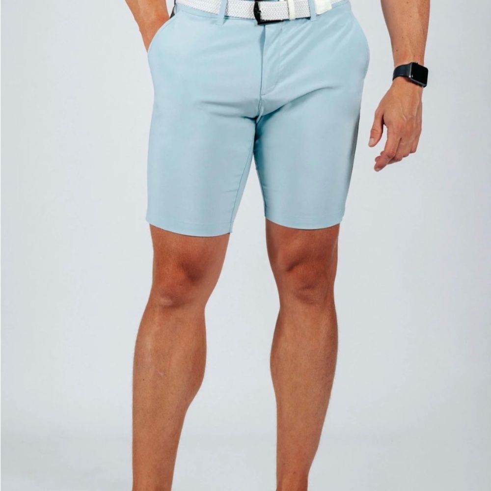 Primo Golf Men's Sky Blue Flat Front Shorts Size 27 Inseam 9.